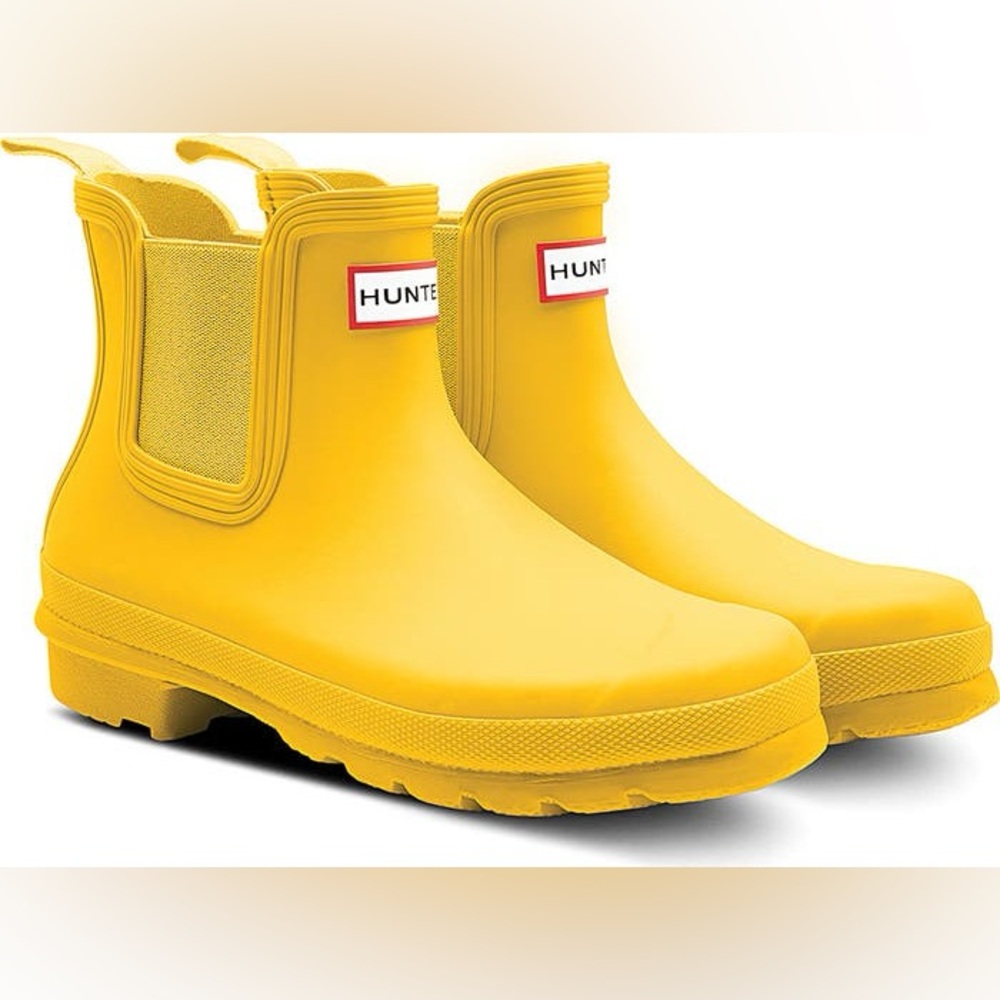Hunter Original Waterproof Chelsea Rain Boot (Women) Yellow US 8 Width M